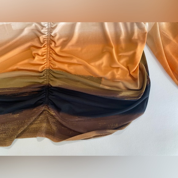 NEW 1X Plus Size Calvin Klein Ombre Matte Jersey V-Neck Long Chiffon Sleeve $80 - Picture 4 of 10